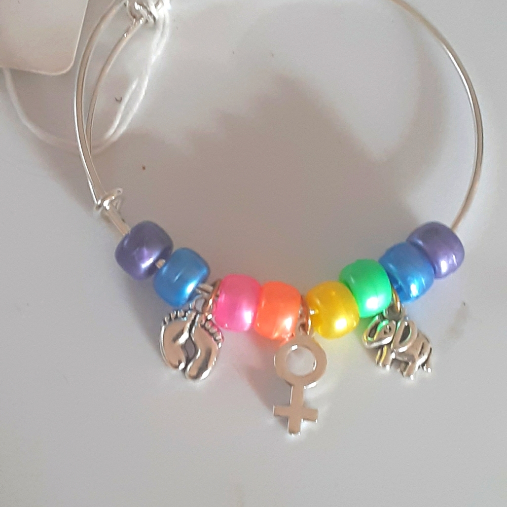 Adjustable new mothers bangle bracelet